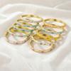 Vintage Enamel Bracelet Five-Petal Flower Enamel Dropped Glaze Bangle  Party Jewelry
