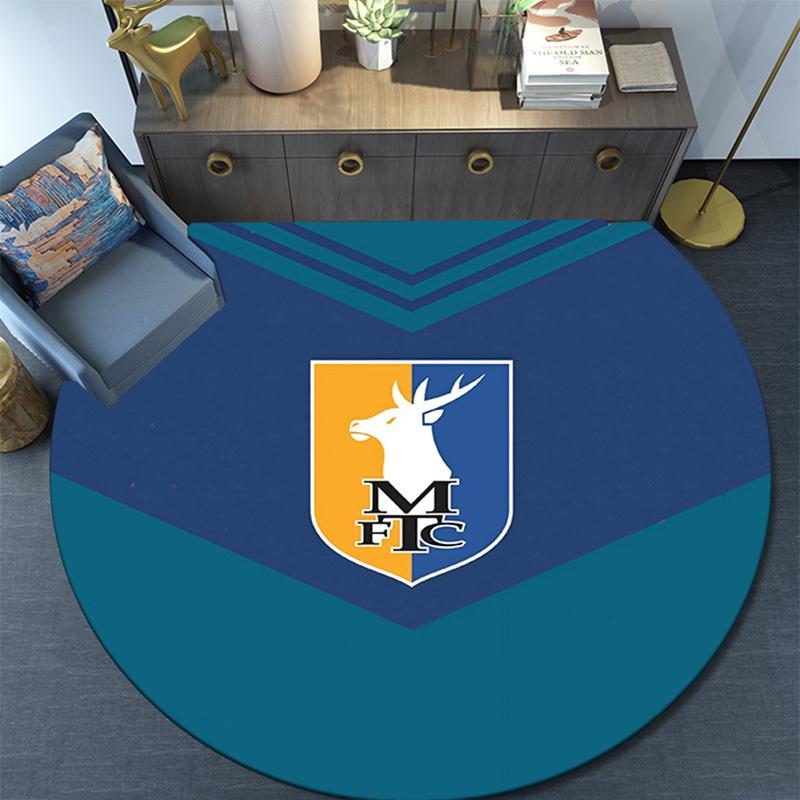 Mansfield Town Round Area Rug,Carpet Rug for Living Room Bedroom Sofa Playroom Decor,Non-slip Floor Mat