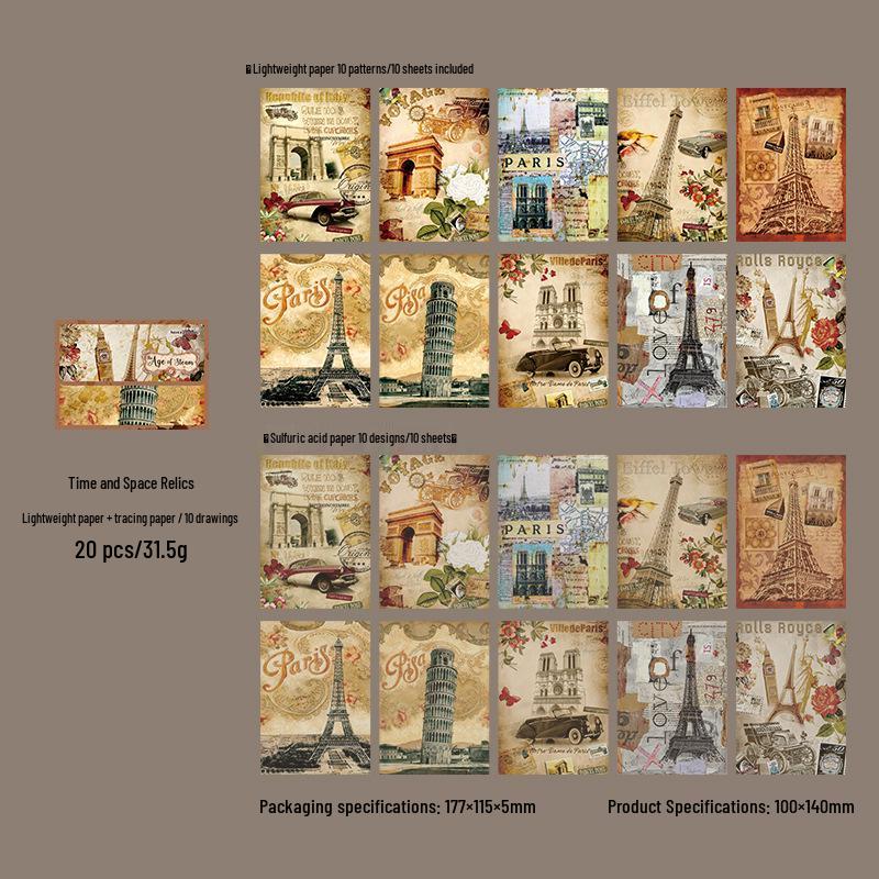 Beautiful Day Steam Age Series Retro English Journal DIY Stickers - 20 Sheets