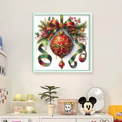 Vollstickerei Öko-Baumwollgarn 11CT Gedrucktes Weihnachts-Kreuzstich-Set Kunst 40x40cm