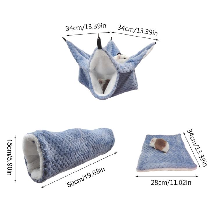 Hamster Hammock Cave Shed Small Pet Warm Hut Cage Tunnel for Guinea Pigs