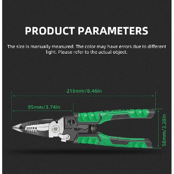 LAOA Electrician Pliers Needle Nose Pliers 9 in 1 for Clamping Screwing Wire Stripping Cable Cutting Wire Splitting LA320919