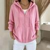 2026 Women's Clothing Autumn and Winter New European and American Solid Color Hooded Zipper Loose Knitted Cardigan Women's Explosion