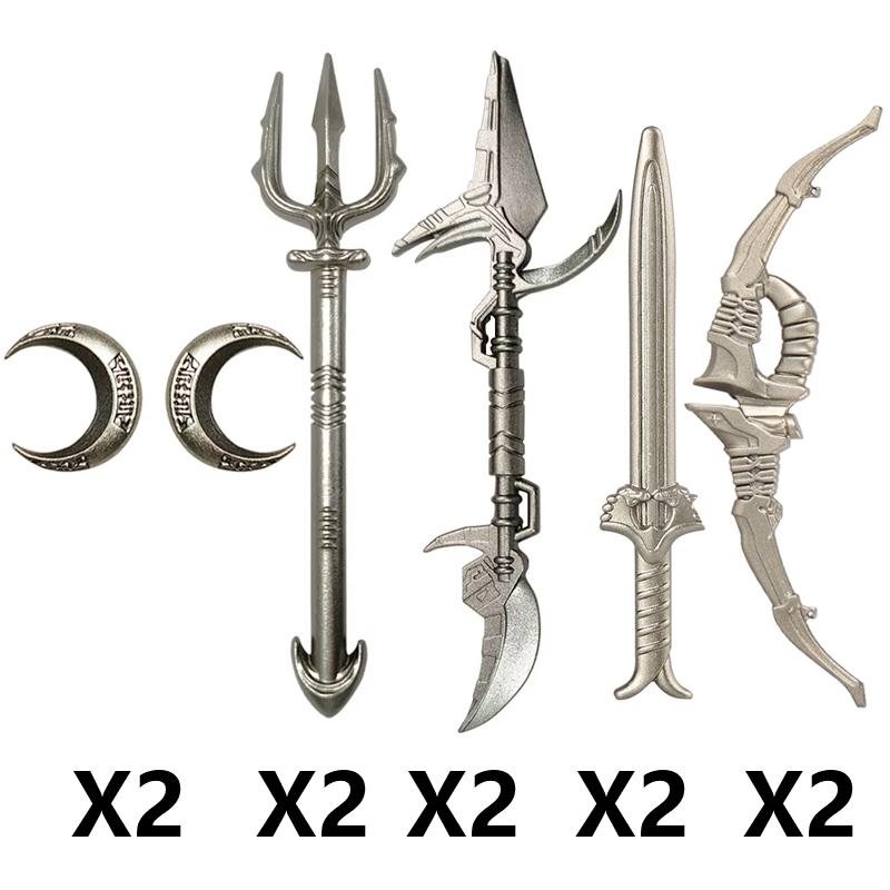 MOC Medieval Building Block Soldier Figure Weapon Accessories Battle Axe Bow Arrow Sword Sheath Shield Assembly Puzzle Brick Toy