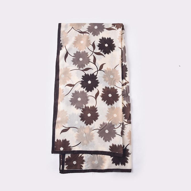 Imitation Cotton and Linen Scarf for Women In Spring and Summer Fashion Thin Pastoral Style Floral Printed Silk Scarf High-end Temperament Shawl