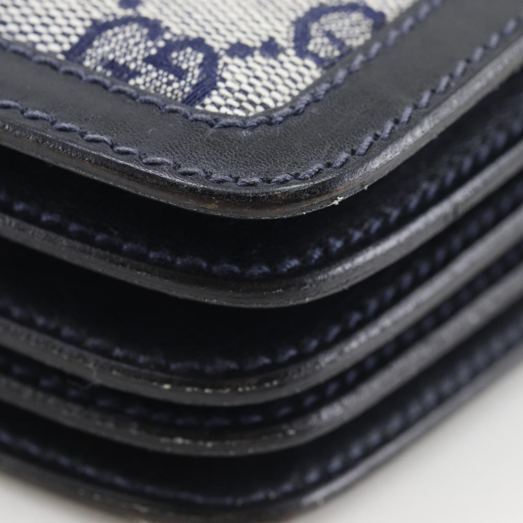 Gucci Old Gucci Shoulder Bag Vintage Navy Blue GG Canvas Women Used
