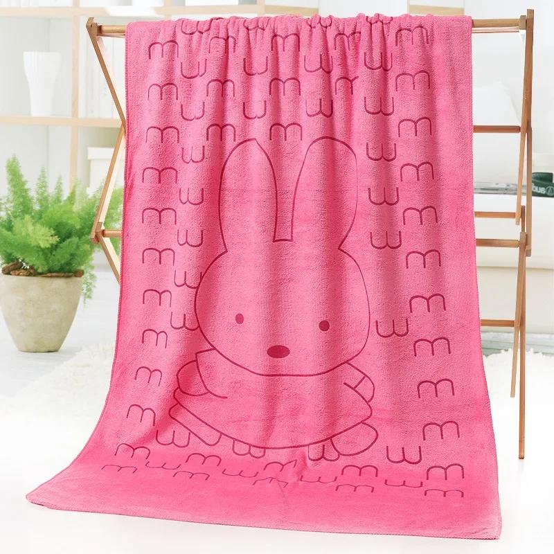 70*140cm Rabbit Microfiber Bath Towel Cute Large Soft Baby Kids Boys Girls Women Towels Beach Swimming Absorbent Wrap Quick Dry