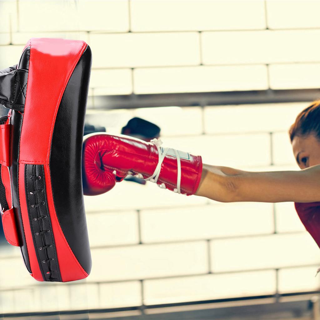 Boxe Muay Thai Pad Courbe Cible Mains Pieds Entraînement de Frappe  (rouge)