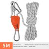 Pulley Ratchet Rope Hanger Fixed Buckle with Carabiner for Heavy Duty Secure