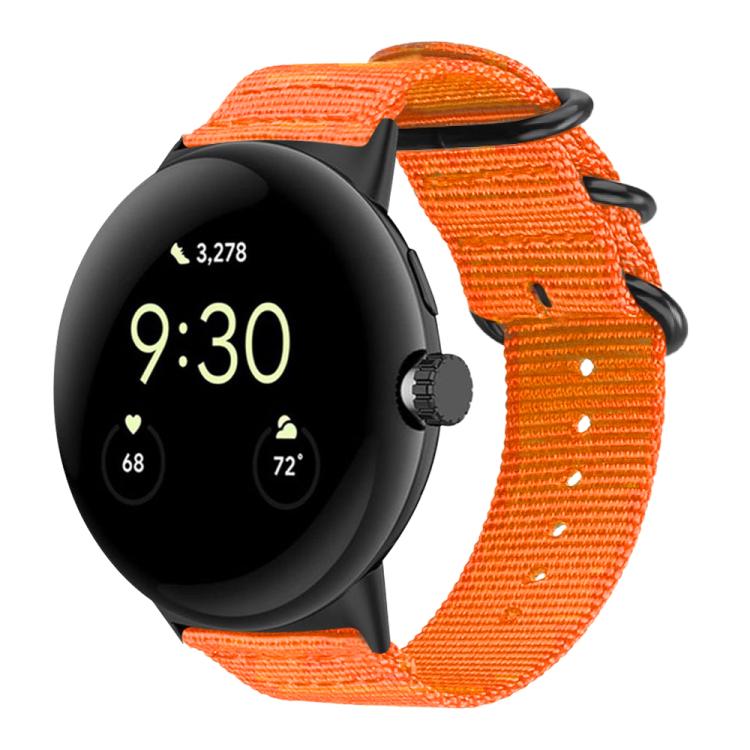 Nylon + Canvas Watch Band for Google Pixel Watch4 / Watch3 45mm XDfind Ring Buckle Nylon Canvas Watch Band EDA008398401E
