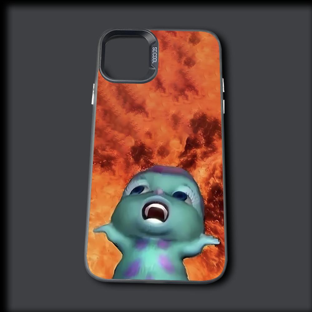 Funny B-Bibble Meme Phone Case For iPhone 16,15,14,13,12,11,Mini,Pro,MAX Gray Drop Matte Shockproof Soft Cover