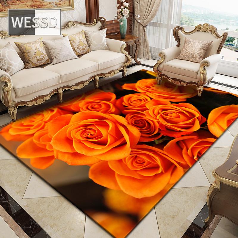

3D ковер с цветочным узором розы для большой гостиной и спальни 160x200cm 1pcs