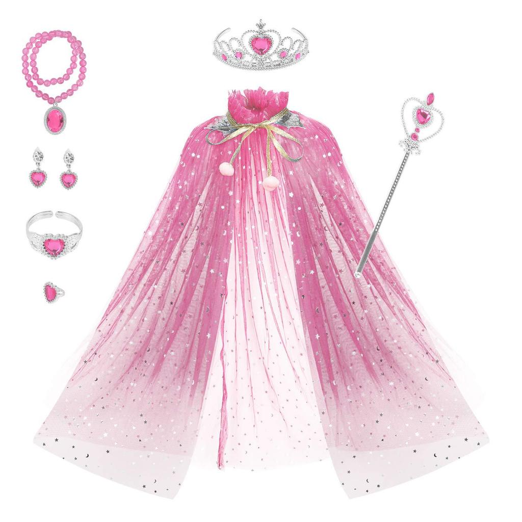 Mermaid Princess Role Play Cape Toy Sequined Clothes Children Girls Halloween Carnival Birthday Party Dress Up Exquisite Capes