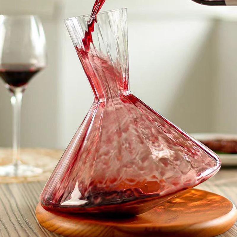 Wysokiej jakości kryształowy szklany dekanter prezent 360 obrotowy kubek 1500 ml separator wina szampan whisky butelka wina dla rodzinnego baru