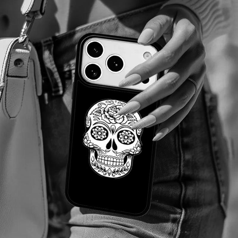 Mexican Sugar Skull Protective Phone Case For iPhone 17 Air 14 15 13 12 Max Cover For Apple 16e 11 Pro Max Plus Coque