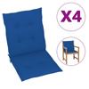 Day and Night - Day and Night Garden Chair Cushion Low Backrest 4 Pcs Blue Oxford Fabric