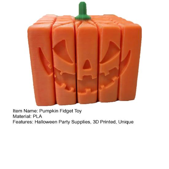 3D Printed Pumpkin Fidget Toy, Spooky Halloween Pumpkin Anxiety Relief Sensory Toy for Stress Relief, Halloween Party Supplies