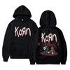 Худи с графическим принтом Rock Band Korn для мужчин и женщин, флис C