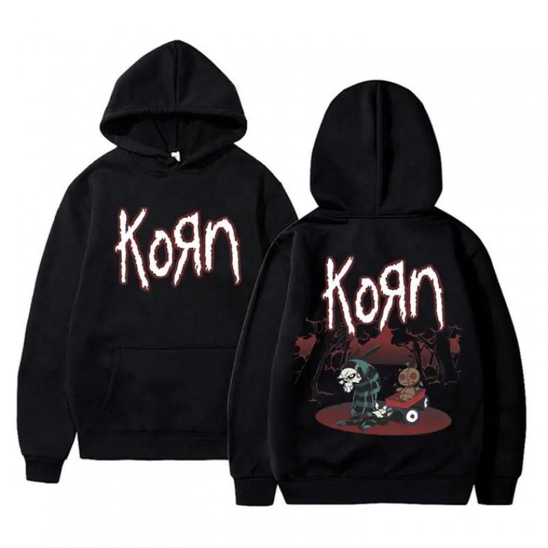 Худи с графическим принтом Rock Band Korn для мужчин и женщин, флис C