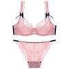 French sexy lace underwear women's summer ultra-thin breathable large size underwear large chest small anti-sagging bra