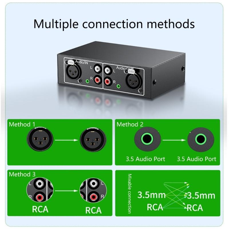 Cinch LR Audio-Schalter 4 in 1 Out Bidirektional Geräuschlos HiFi Stereo Splitter Box für Kopfhörer Spielekonsolen Soundbars