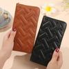 Women's Pu Leather Wallets Credit Card Holder Long Zipper Clutch Female Coin Purses Heart Embroidery Money Bag Wristlet Handbag