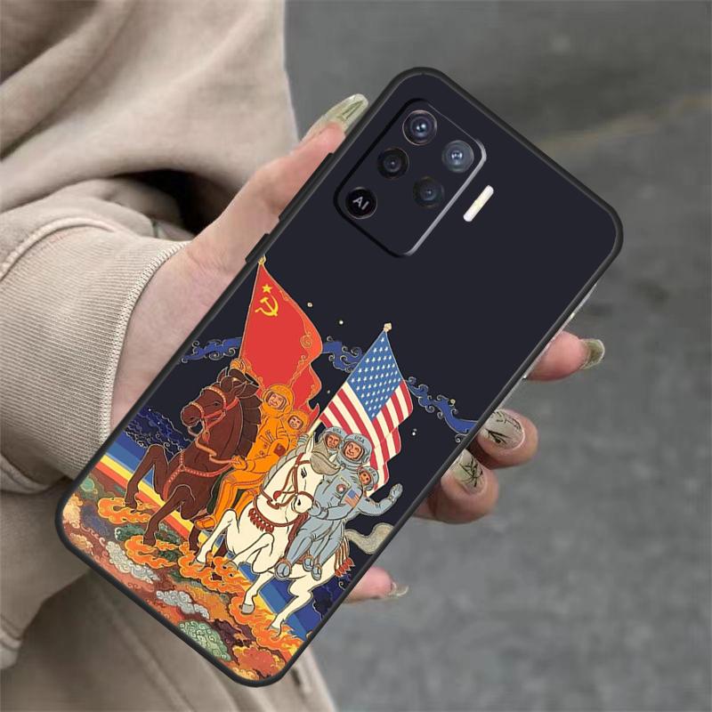CCCP Soviet Space Propaganda Art For OPPO A53S A57S A54 A74 A94 A17 A77 A58 A78 A98 A5 A9 A96 A76 A16 A52 A72 A79 A15 Case