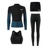 Unisex Long Sleeve Zipper Rash Guard Set With Pants UV Protection Quick Dry Surfing Snorkeling Swimming