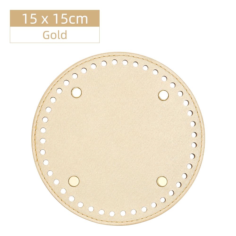 1pc DIY Leather Oval & Circle Bottom Base Material for DIY Weaving Yarn Thread Handbag, Handicraft Crochet & Knitting Accessory