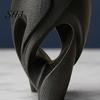 Desktop Ornament 3D Printed Owl Figurine, Hollow Modern Art Sculpture with Matte Black Finish, Minimalist Desk Decor for Home Office Bookshelf,