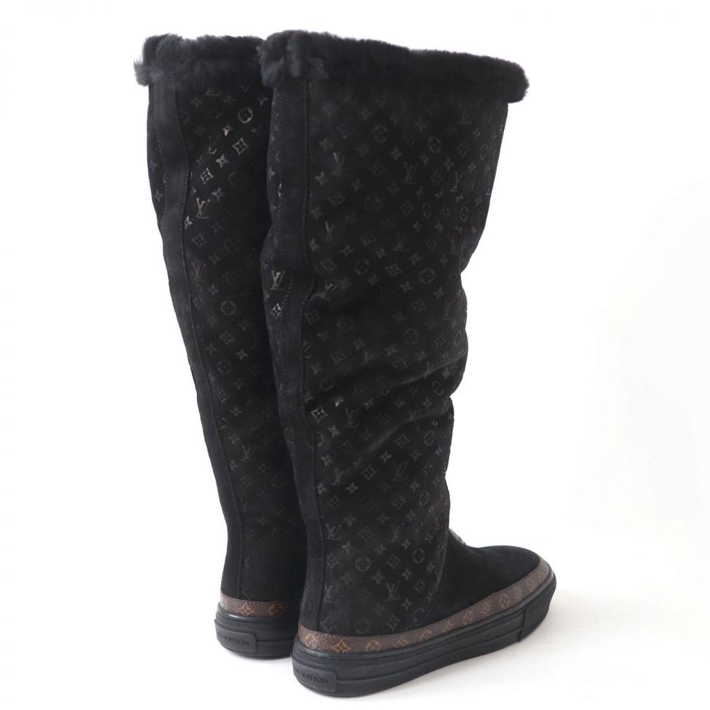 Excellent LOUIS VUITTON Boots Black Mouton Women 35 Used