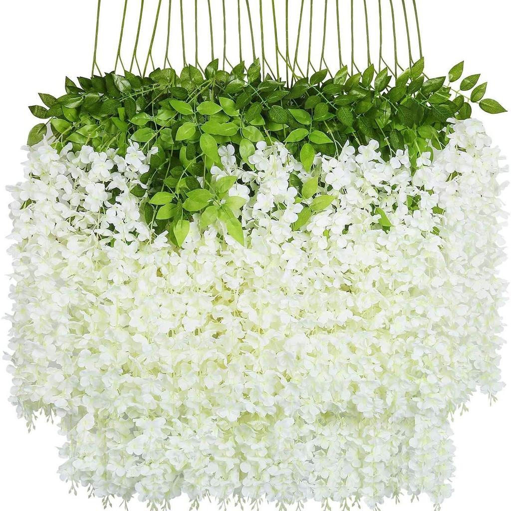 Artificial Wisteria Vine - Violet Hanging Flowers for Ceiling & Wedding Decoration