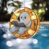Halloween Reading Ghost Suncatcher Decoration Hanging Chair Cartoon Ghost Stained Glass 2D Flat Acrylic Wall Window Hanging Sign Ornament