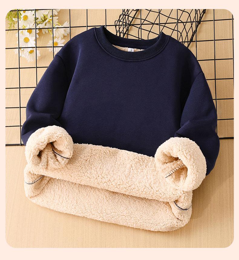 Children's Red Fleece-Lined New Year Hoodie - Thick, Warm Pullover for Medium and Large Kids
