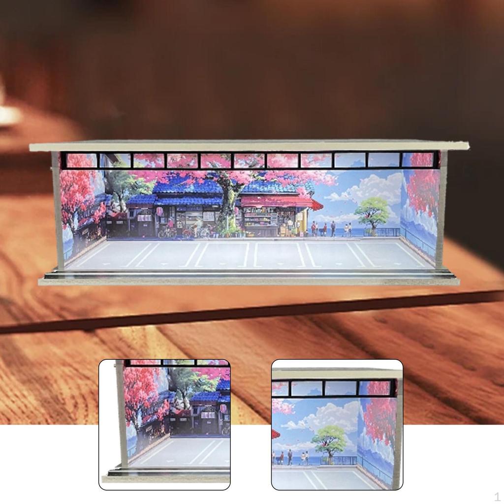 1/64 Model Car Display Case Collectible Gift Dustproof Decorative Photo Prop Ornament Parking Lot