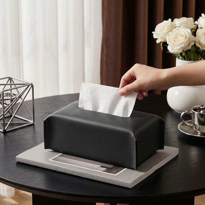 Scatola di fazzoletti di lusso Custodia per tovaglioli in pelle Copertura di carta Porta fazzoletti per soggiorno Tavolo da ufficio Decorazione per casa Tavolo da pranzo Auto