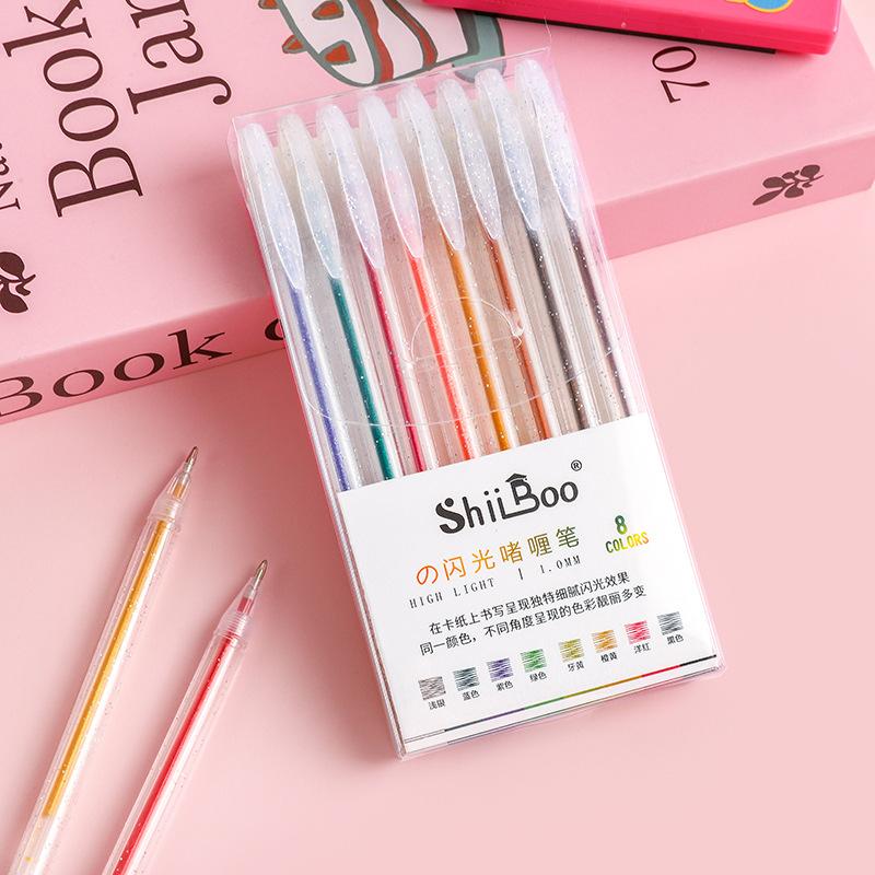 Glitter Gel Pens Metallic Colors Quick-Drying Ink Gel Markers for Photo Album Writing Sketching and Drawing and Crafts