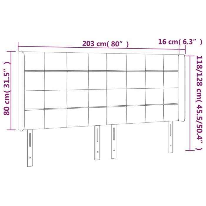 VidaXL Tête de Lit à LED Meuble de Chambre à Coucher Accessoire de Lit Double Tête de Cadre de Lit Intérieur Rose 3124119
