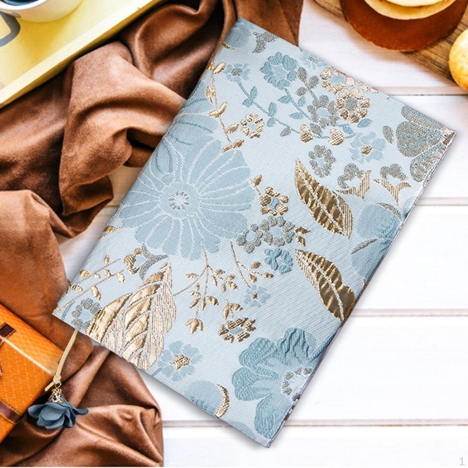 Украшение обложки книги Мягкая ткань Элегантный протектор Учебники для романов Твердый переплет Планировщик синий