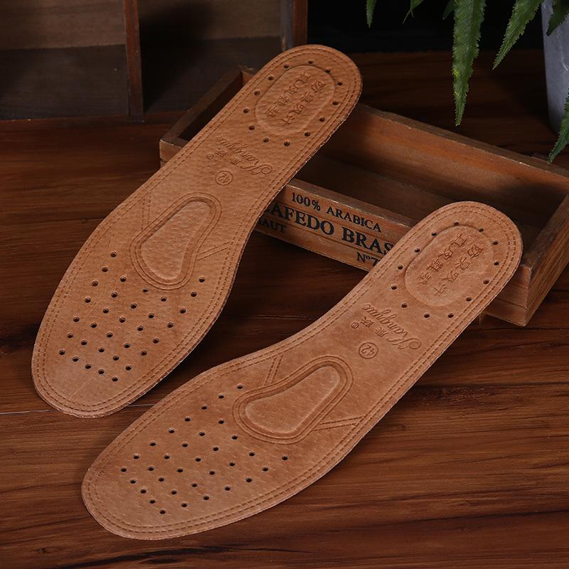 Thickened Cowhide Sweat-Absorbing Deodorant Leather Insole for Breathable Summer Comfort - Hot Seller