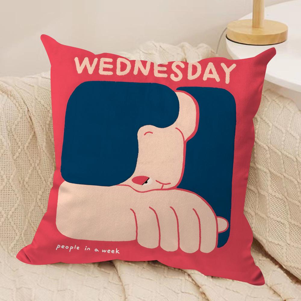 People Living in a Frame Cushion Cover Silky Short Plush Double-Sided Printed Pillow Case for Sofa All Seasons Home Decor Gift