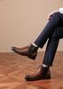 Luzean Herren Chelsea Boots mit seitlichem Gummieinsatz, Echtes Leder, Business Boots, Kaffee, Größe 25,5 cm