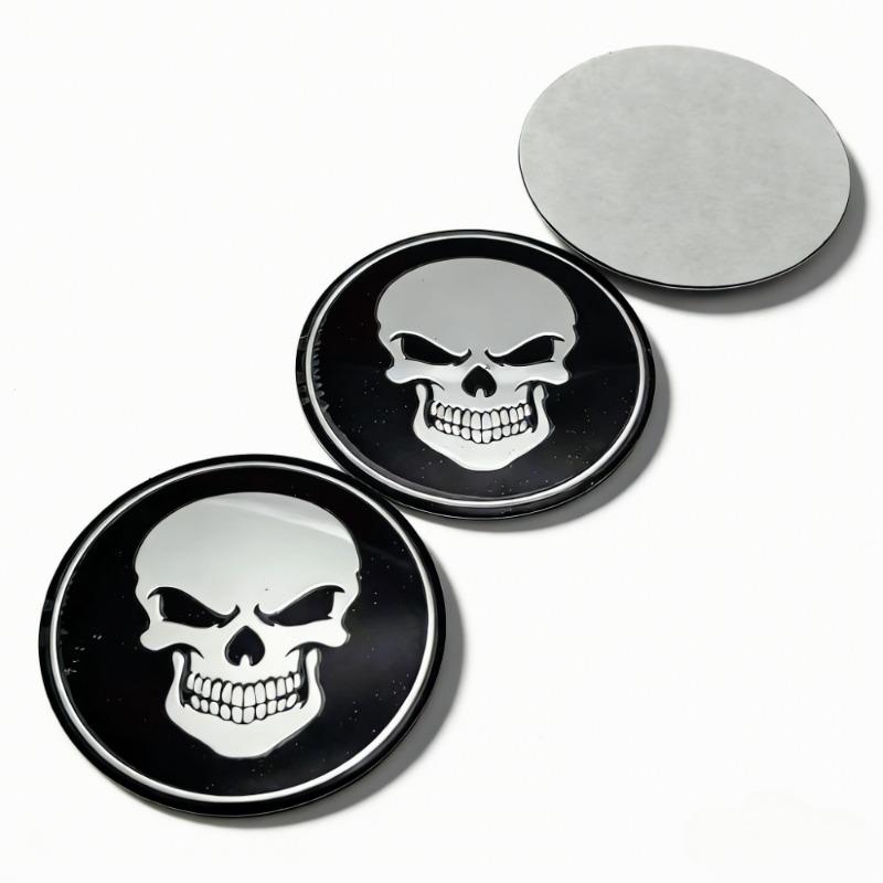 4 stuks 45MM 56MM Schedel Logo Embleem Auto Stickers Accessoires voor Auto Wielnaafdopjes Naafdop Velg Wielnaafdopjes Stofkap Badge Vervangen