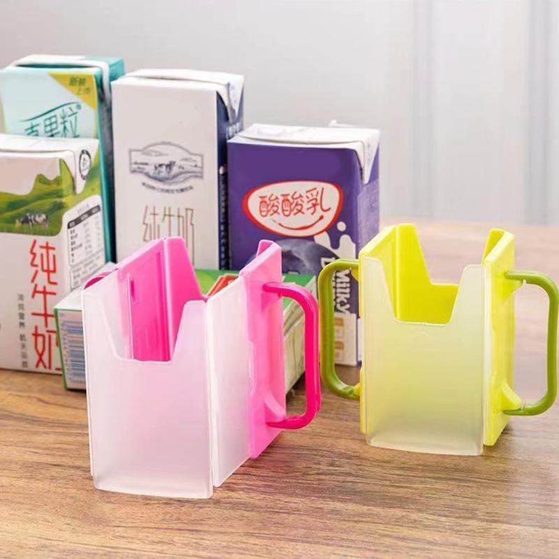 Fucntion Adjustable Safe Toddle Practical Self-Helper Juice Milk Box Drinking Box Holder Cup For Baby Kids Handles Supply