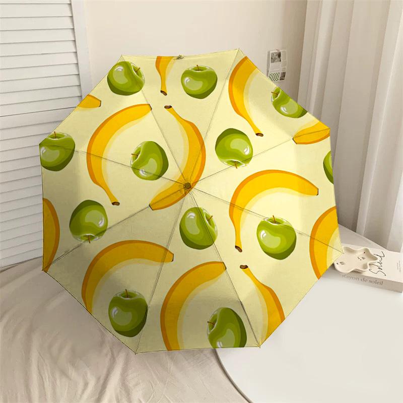 

1PC banana apple Umbrella-8-Rib Reinforced Portable Folding Travel Suitable for All Seasons Outdoor Daily Use Is an Ideal Choice -F323