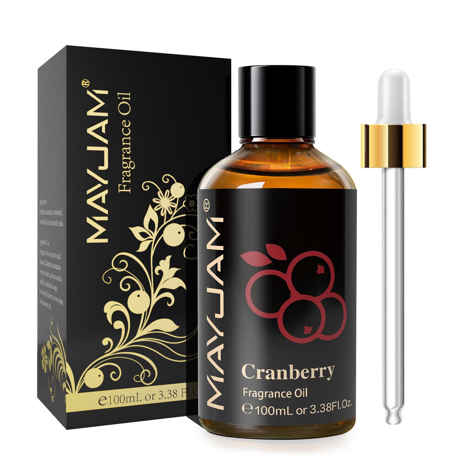 

MAYJAM 100ML/3.38FL.OZ Ароматні олії, Ефірні олії вишні, манго, кокоса та ванілі для ароматерапії Дифузори Спа Йога Мило Виготовлення свічок Cranberry