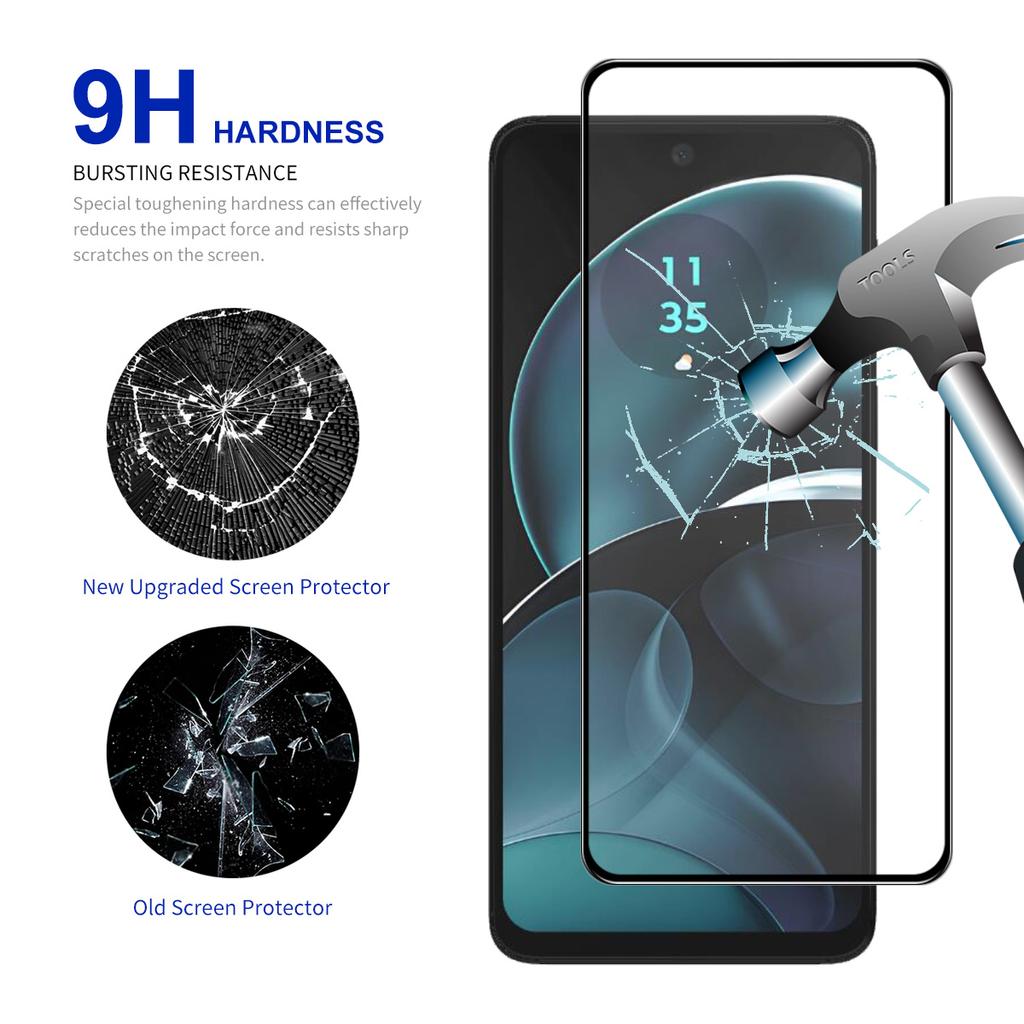 ENKAY HAT PRINCE For Motorola Moto G14 4G/G54 5G High Aluminium-silicon Glass Screen Protector 2.5D Silk Print Anti-scratch Film