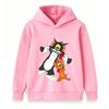 Kids Boys Girls Hoodie Sweatshirt, Funny Cartoon Cat Mouse Playing Flute Print Pullover Top, Casual Soft Long Sleeve Hooded Clothes for Boys Girls