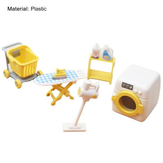 1Set Sorgfältige Verarbeitung Glatte Oberfläche Nützliche Simulierte Puppenhaus Waschmaschine Waschküche Kit