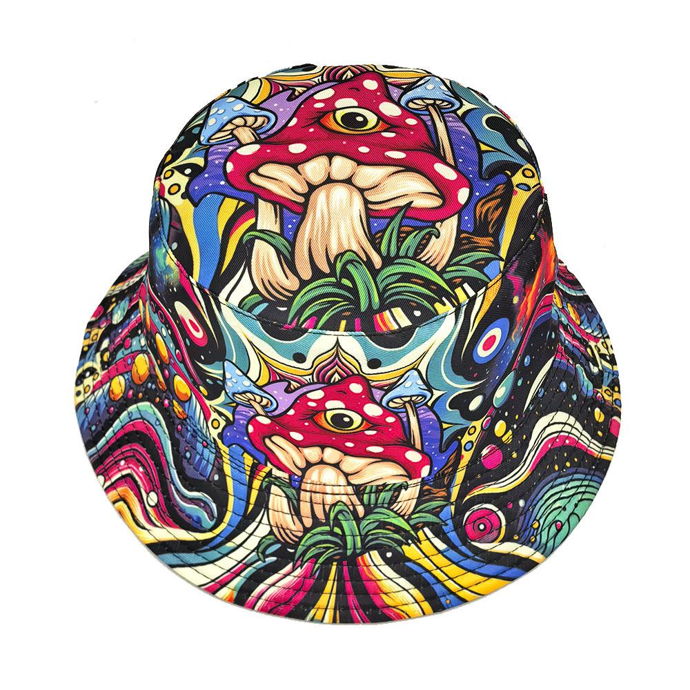 Funny Mushroom Print Bucket Hat for Women Men Sun Panama Summer Outdoor Sunscreen Fisherman Hat Unisex Fashion Decorate Hip Hop